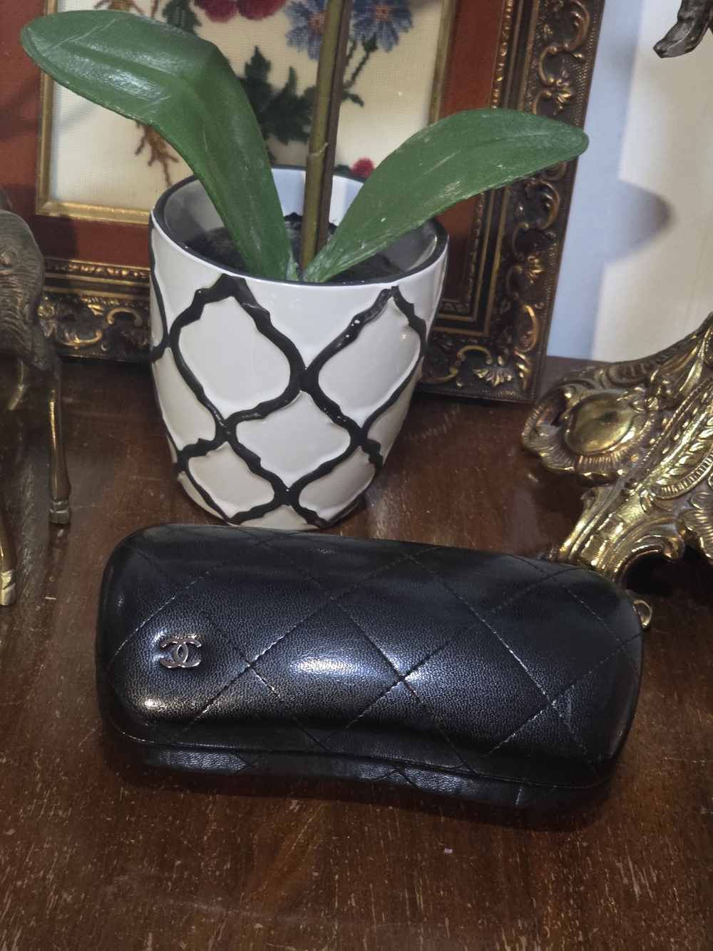 Chanel Black Quilted Eyeglass Case - Chanel